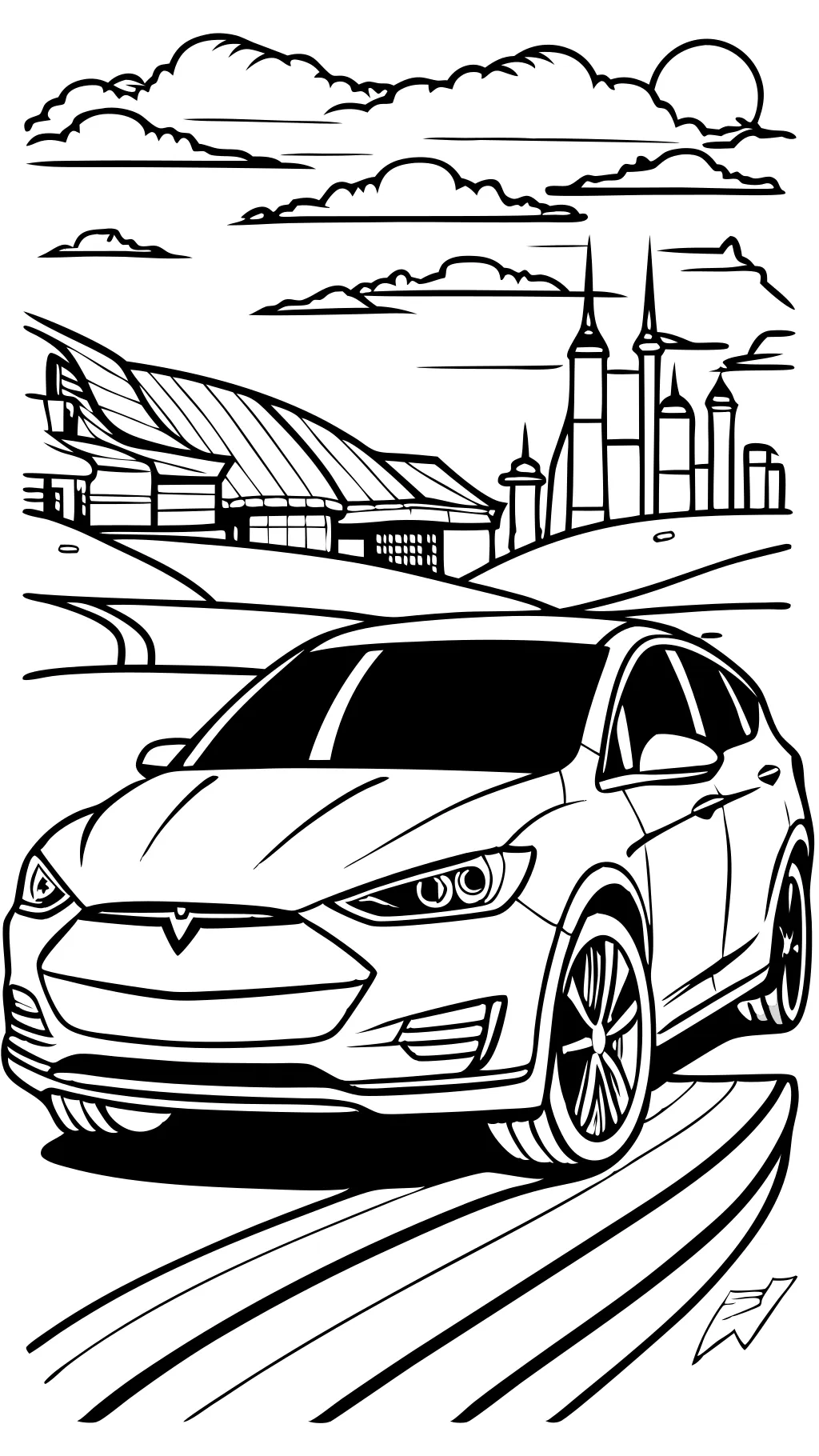 Tesla Model X Página para colorear